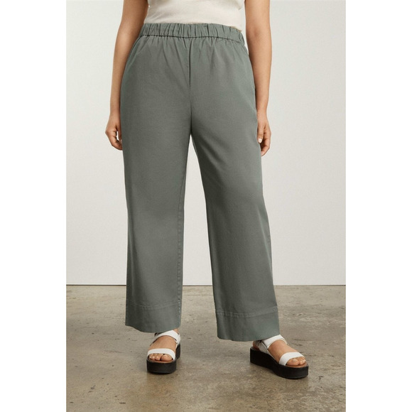 EVERLANE The Easy Pant Straight Leg Chino in Pewter Green L - Picture 6 of 6